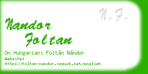 nandor foltan business card